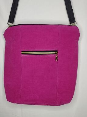 Handmade Women’s Crossbody Bag - Hot Pink Corduroy